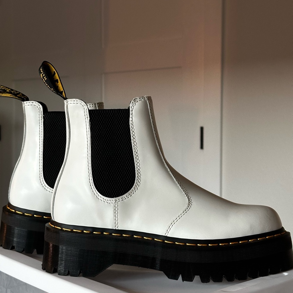 Dr. Martens White Ankle Boots